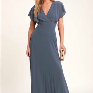 Slate blue maxi dress